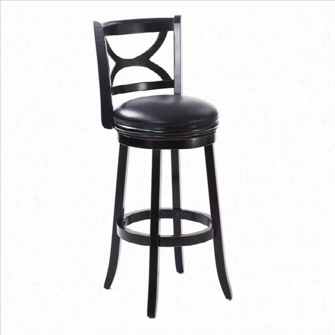Corliving Woodgrove 29 Bar Stool In Dark Cappuccino And Black