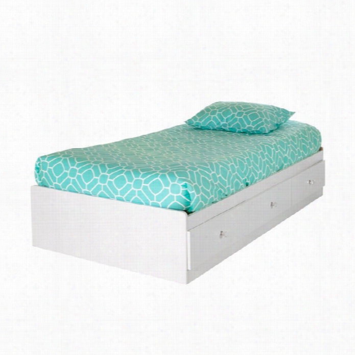 Crystal Twin Mates Bed With Duvet Cover In Pure White