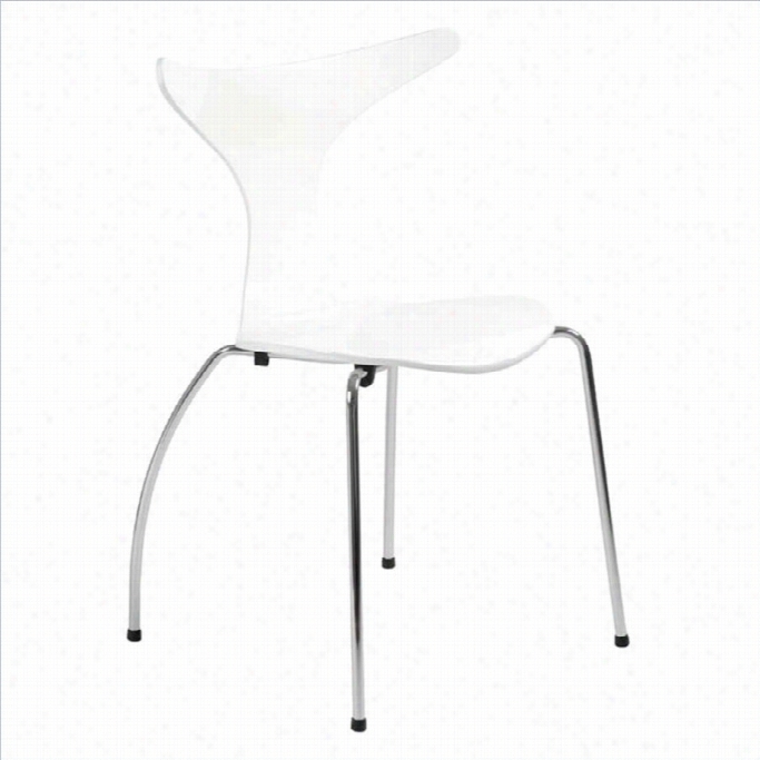 Eurostyle Fridda Dining Chair In White/chrome