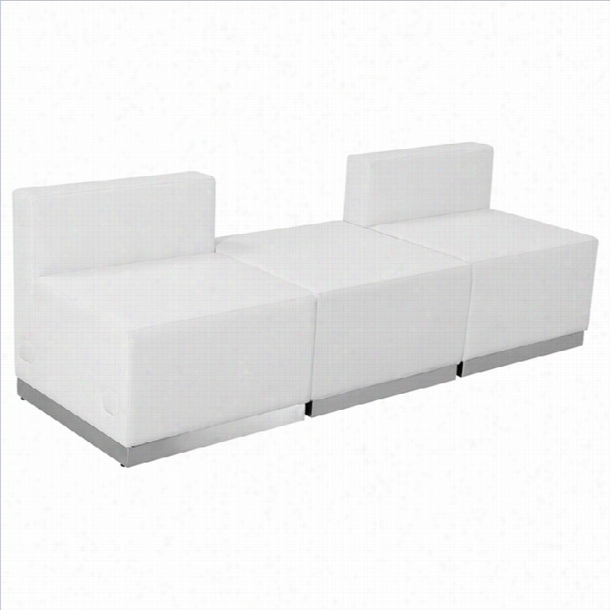 Flash Furniture Hercules Alon 3 Piece Reception Seating In White