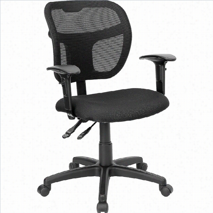 Flash Furniture Mid-back Mesh Task Place Of Business Chair With Arms In Black
