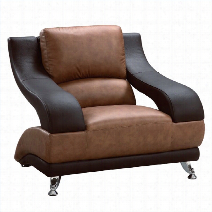 Global Furniturw Leather Club Chair In Brown