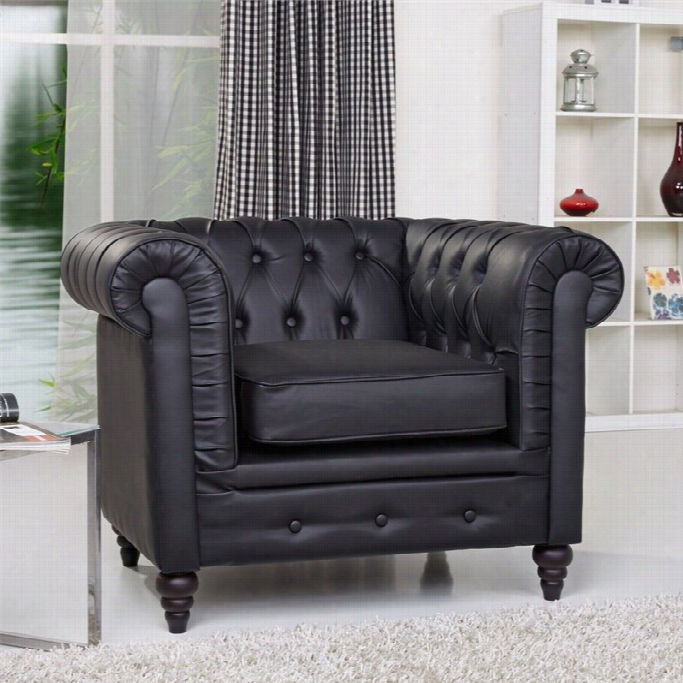 Gold Sparrow Arlington Faux Leather Club Chair In Black