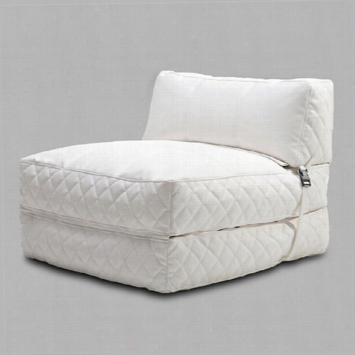Gold Sparrow  Austin Leather Convertible Bean Bag Chair Bed In White