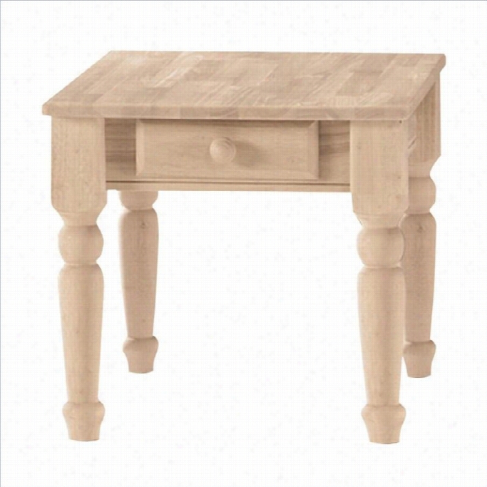 International  Concepts Traditional Unfiniishedend Tble With Drawer