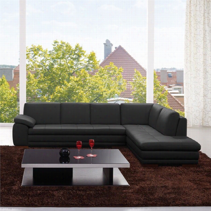 J&m Furniture 625 Italian Leather Right Partial In Black
