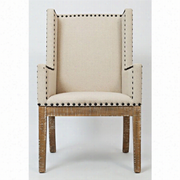 Jofran Pacific Heights Uupholstered Diining Arm Chair In Bisque And Cream