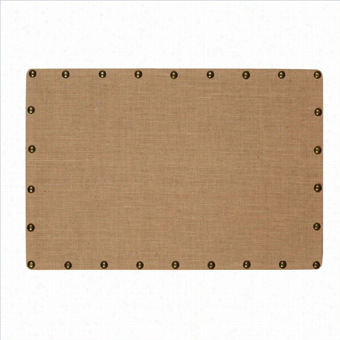 Linon Bulrap  Medium Nailhead Corkboard In Brown And Bronze