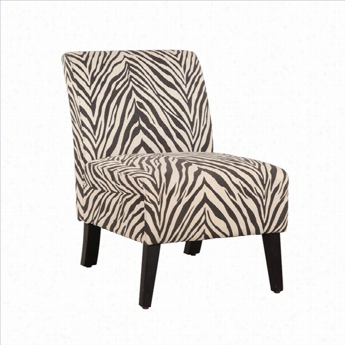 Linon  Lily Slipper Upholstered Slipper Chair In Zebra Animal Pattern