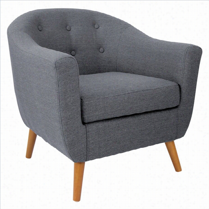Lumisource Rockwell Tufted  Accent Barrel Chair In Gray