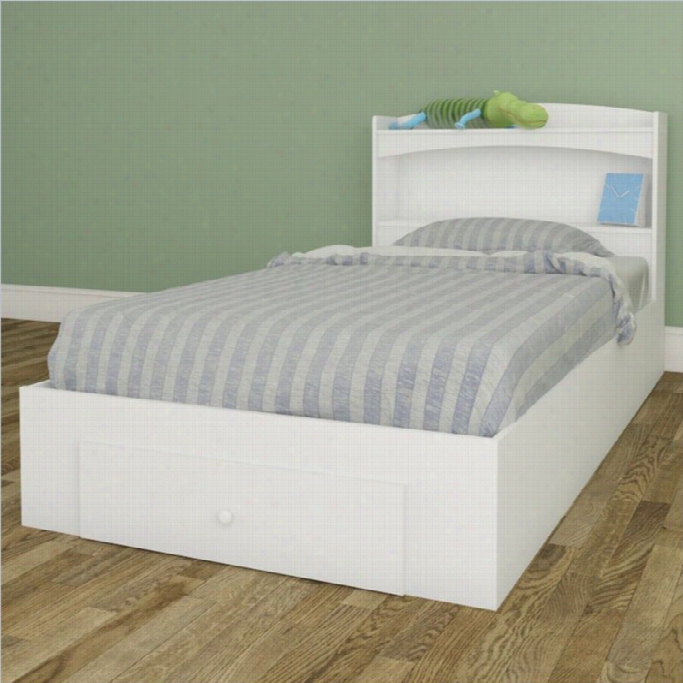 Nexera Vichy Storage Receptacle With Headboard Iin White