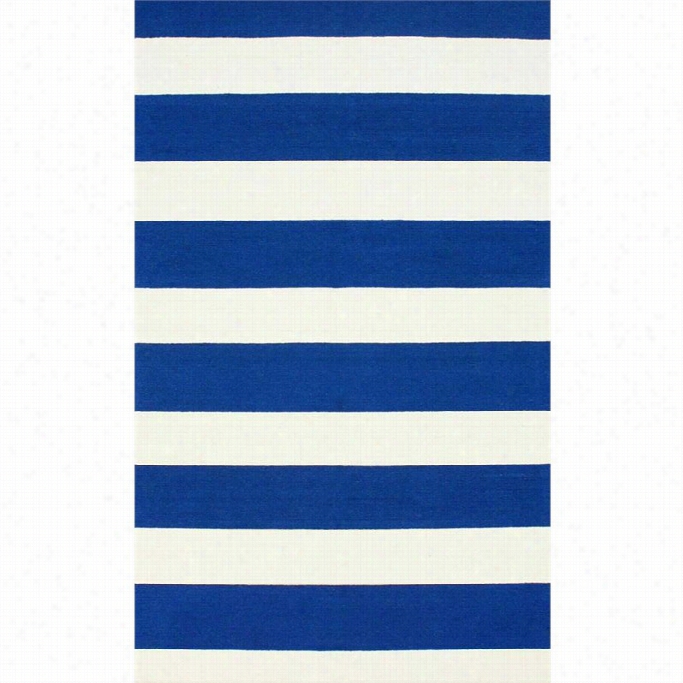 Nuloom 2'  6 X 10' Hand Hooked Striped Rugg In Royal Blue
