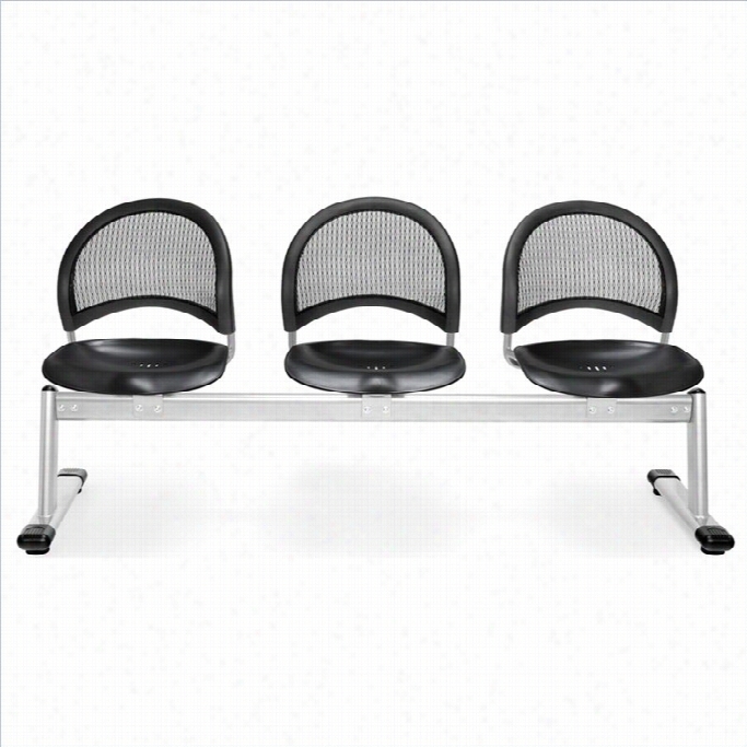 Ofm Moon 3 Plastic  Beam Seating With Seats In Black