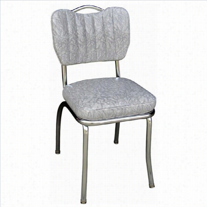 Richadrson Seating Retro 1950s Handle Back Retro Kitchen Dining Chair In Cracked Ice Grey