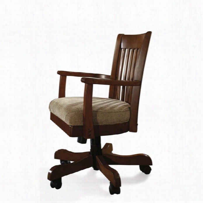 Rievrside Cantata  Arm Office Chair With Casters In Bu Rnished Cherry