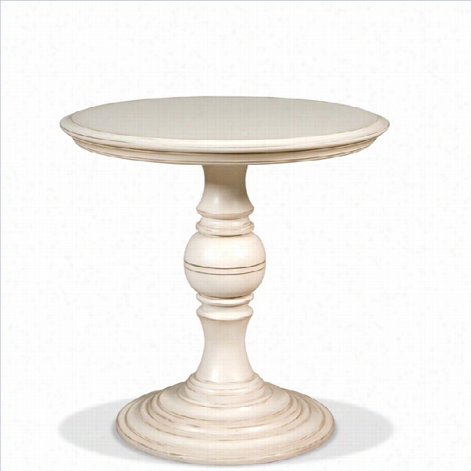 Riverside Furniture Placid Cove Round Pedestal End Table In Honeysuckle Hite