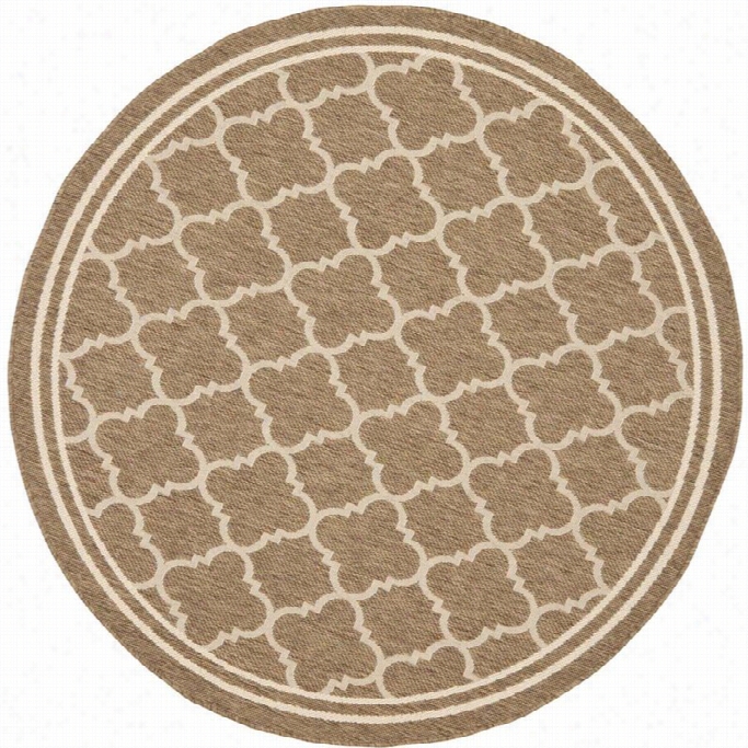 Safavieh Courtyard Brown Indoor Outdo Or Rug - Round 4'