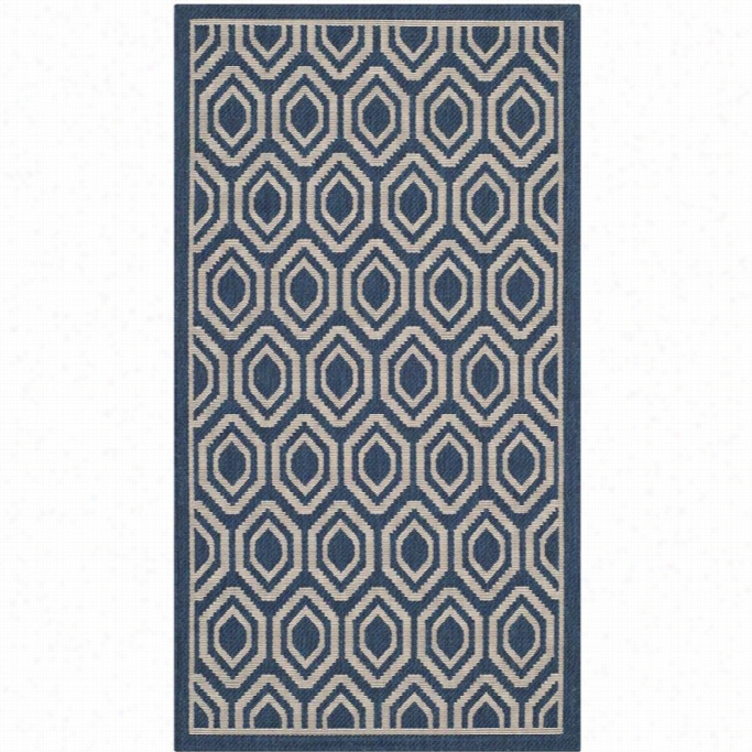 Safaavieh Courtyard Navy Indoor Outdoor Rug - 9' X 12'