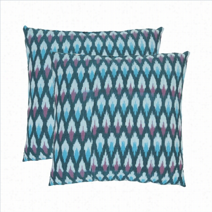 Safavieh Taylor 22-inch Cotton Deecorative Pillows In Blue (set Of 2)