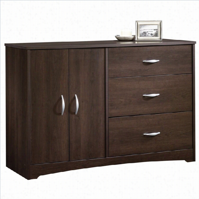 Sauder Beginnings Dresser In Cinnamon Cherry Finish