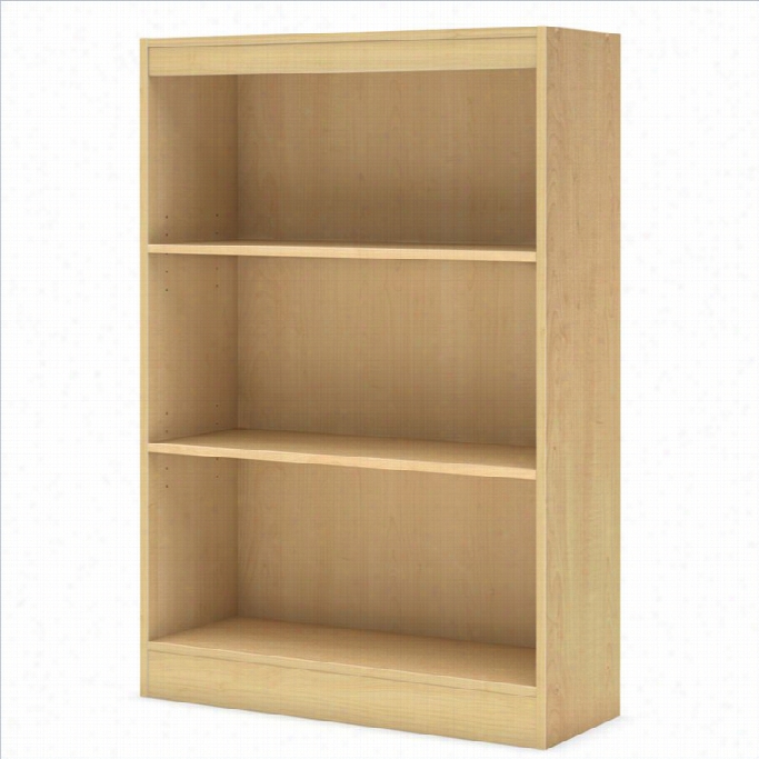 South Shore Axess Contemporary Style 3 Shhelf Bookcase In Natural Maple