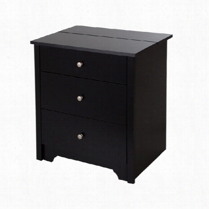 South Shore Vito Nightstand In Pure Black