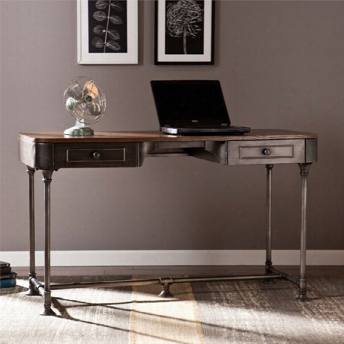 Southefn Enerprises Edison I Ndustrial 2-drawef Desk In Gray