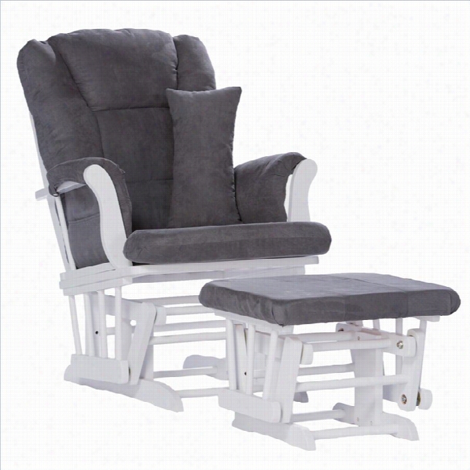 Storm Craft Tax Tuscany Glider And Ottoman In White And Grey