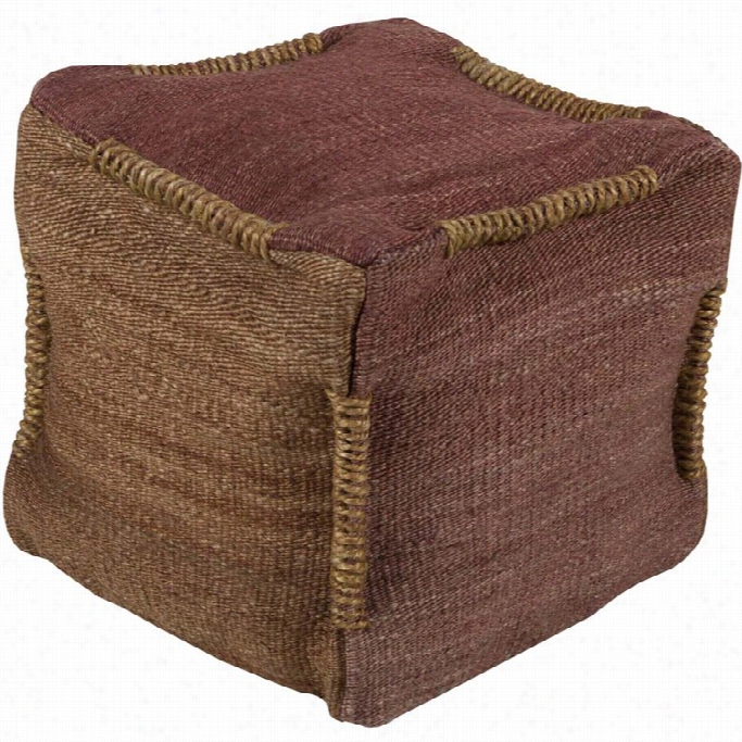 Surya Coninental Jute Cube Pou Fottoman In Purp Le