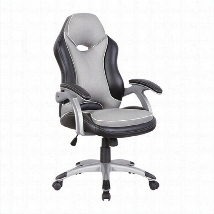 Techni Mobili Racer Seri Es High Back Office Chair In Black And Grey
