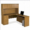 Bestar Embassy L-shaped Workstation with 1 Pedestal in Cappuccino Cherry