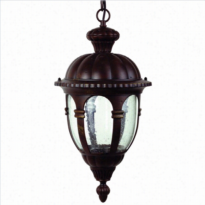 Yosemite Home Decor Merili2  Lights Hanging Exterior Lights In Brown Frame With Seedy Glass