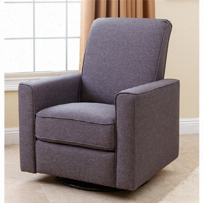 Abbyson Living Hamptton Nursery Swivel Glider Recliner Chair In Gray