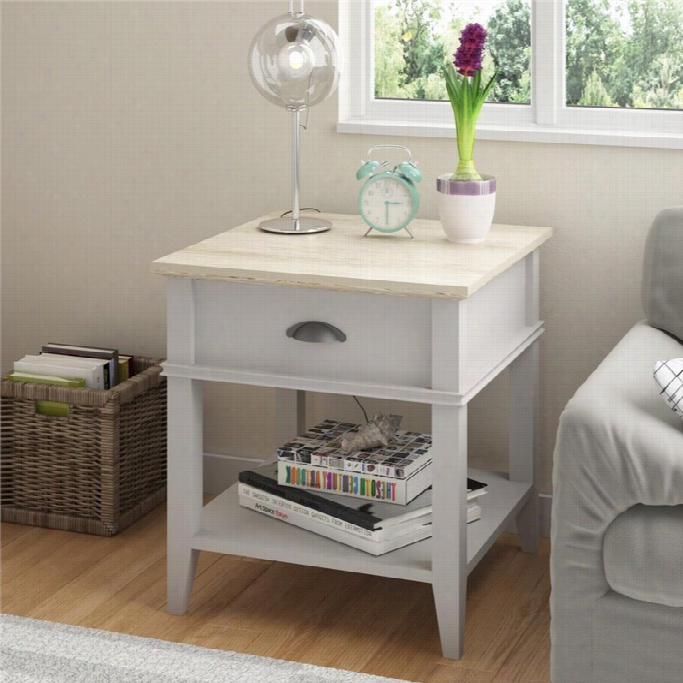 Ameriwood 1 Drawer End Table In Sharkey Gray And Laguna Oa K