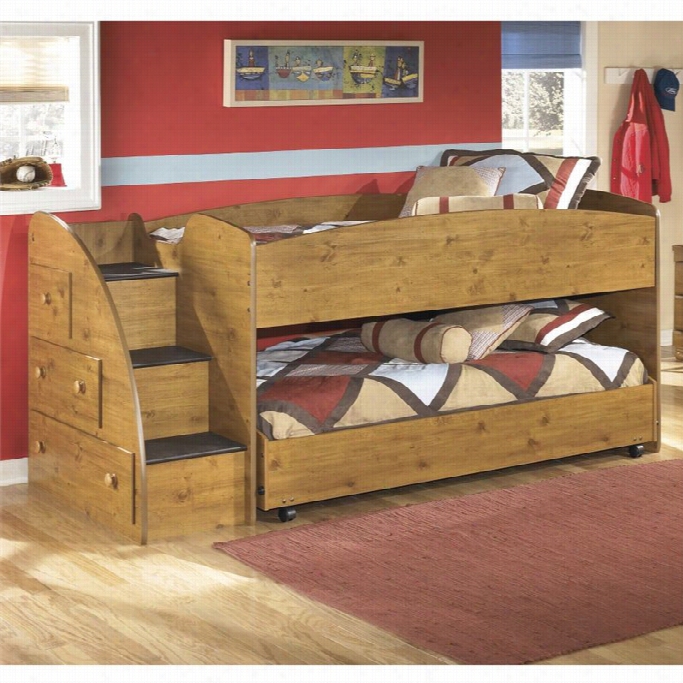 Ashlet Stages 3 Drawer Wood Twin L Eft Lower And Upper Looft Bed