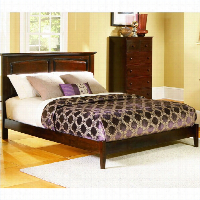 Atlantic Furniture Monterey Platform Bed With Open Footrail In Anitquewalnut-twin