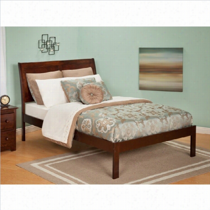 Atlantic Furniture Portland Bed With Open Foot Rail I N Antique Walnut-twin