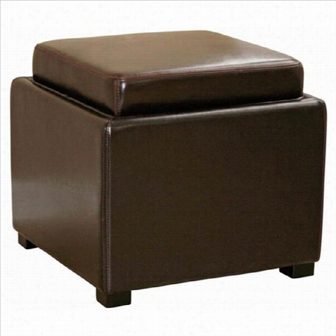 Baxton Studio Tate Storage Ottoman Indark Brown