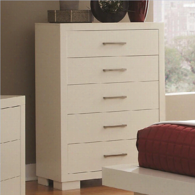 Coasster Jessica Five Drawer Cest In White