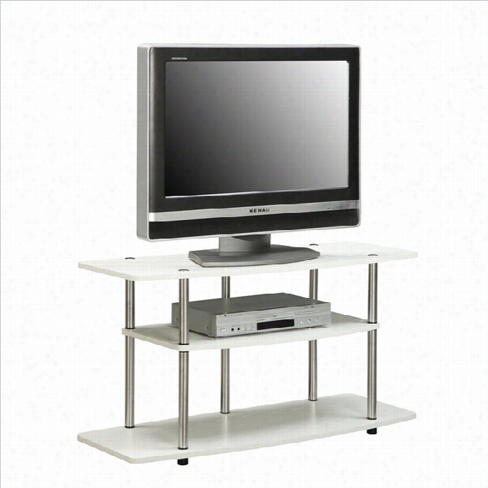 Convenience Concepts Designs2go 3 Tier Wide Tv Stand - White