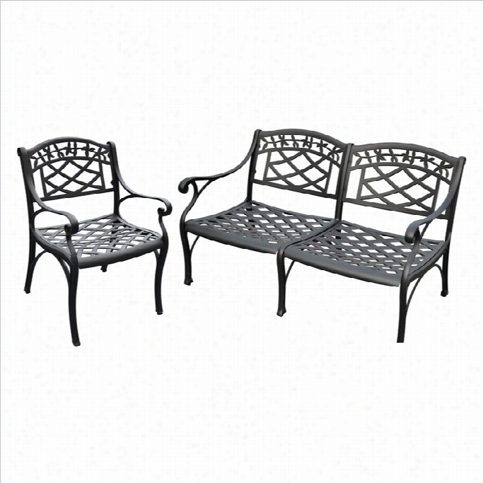 Crosley Furnituresedona 2 Pc Bblack  Outdoor  Conversation Seating Set