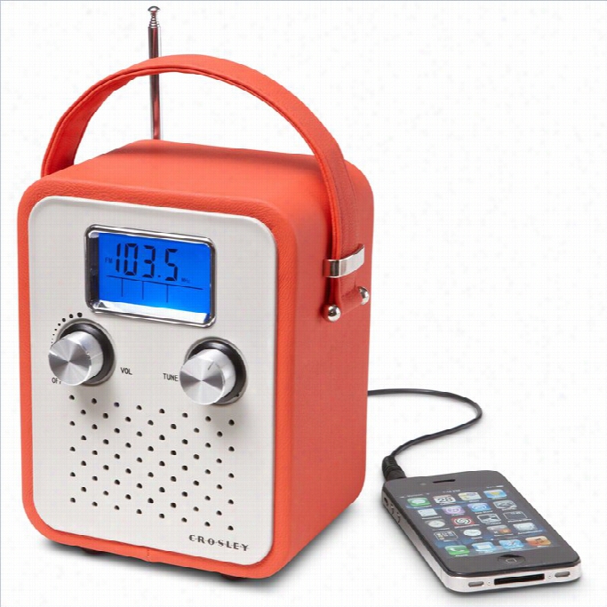 Crosley Radi O Portable Songid Alarm Clock Radio In Orrange