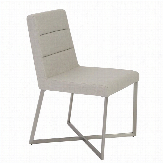 Eurostyle Tosc A Dining Chair In Gray And Stainless Steel