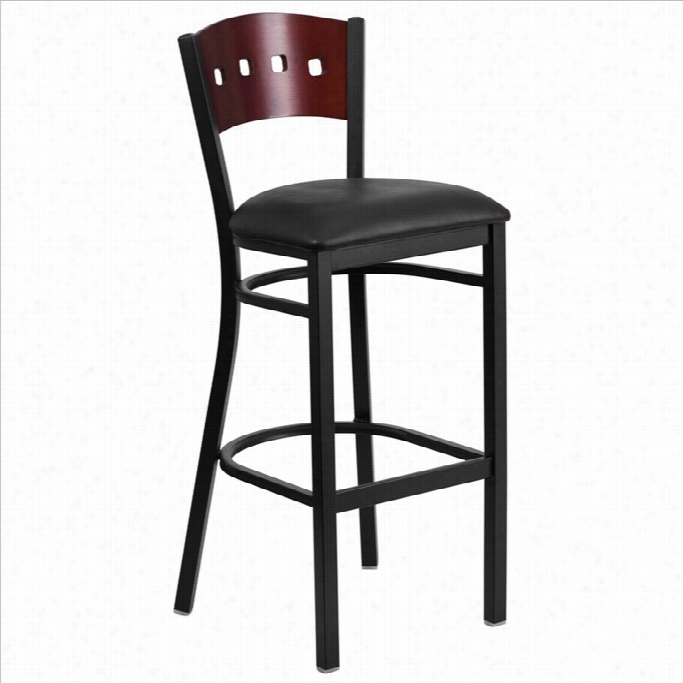 Instant Furniture Heercules Series 32 Upholstered Bar Sro Ol In Mahogany And Black