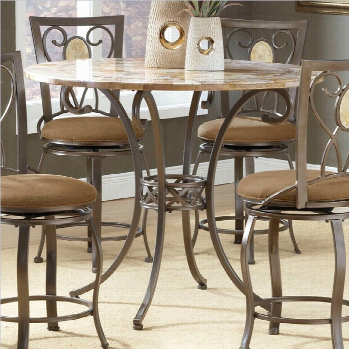 Hillsdale Brookside Counter Height Dining Talbe In Brown Finishh