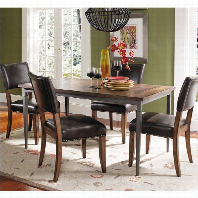 Hillsdale Cameron 5 Piece Rectangluar Dining Set With Parson Chairw