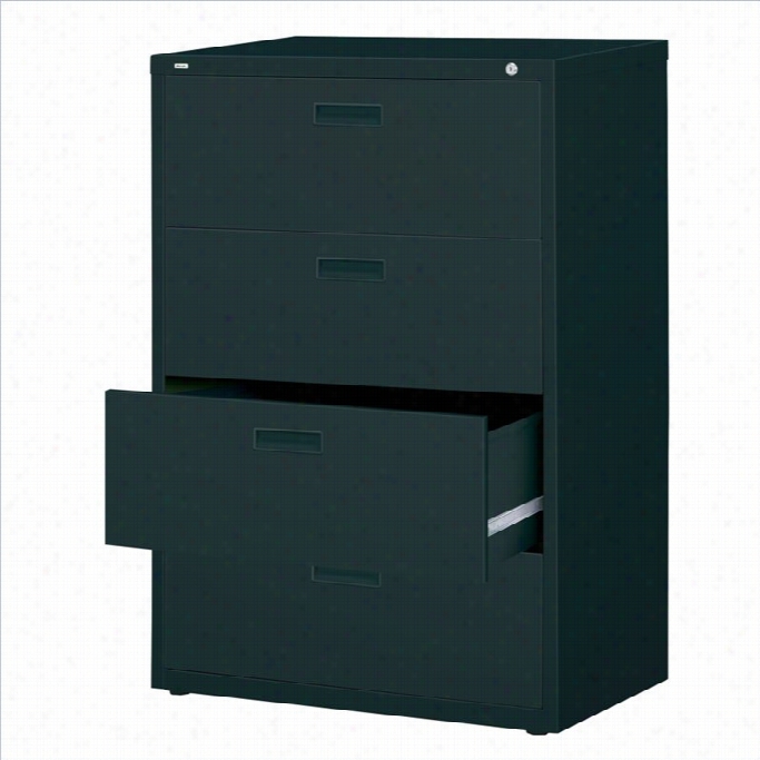 Hirsh Industries 1000 Series 4 Drawer Lateral  File Cabinet In Black