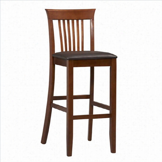 Linon Triena 30 High Craftsman Bar Stool In Dark Cherry