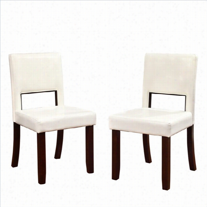 Linon Evga Dining Chairs In White (set O F2)