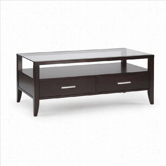 Magnussen Baker Wood Rectangular Cocktail Table In Merlot